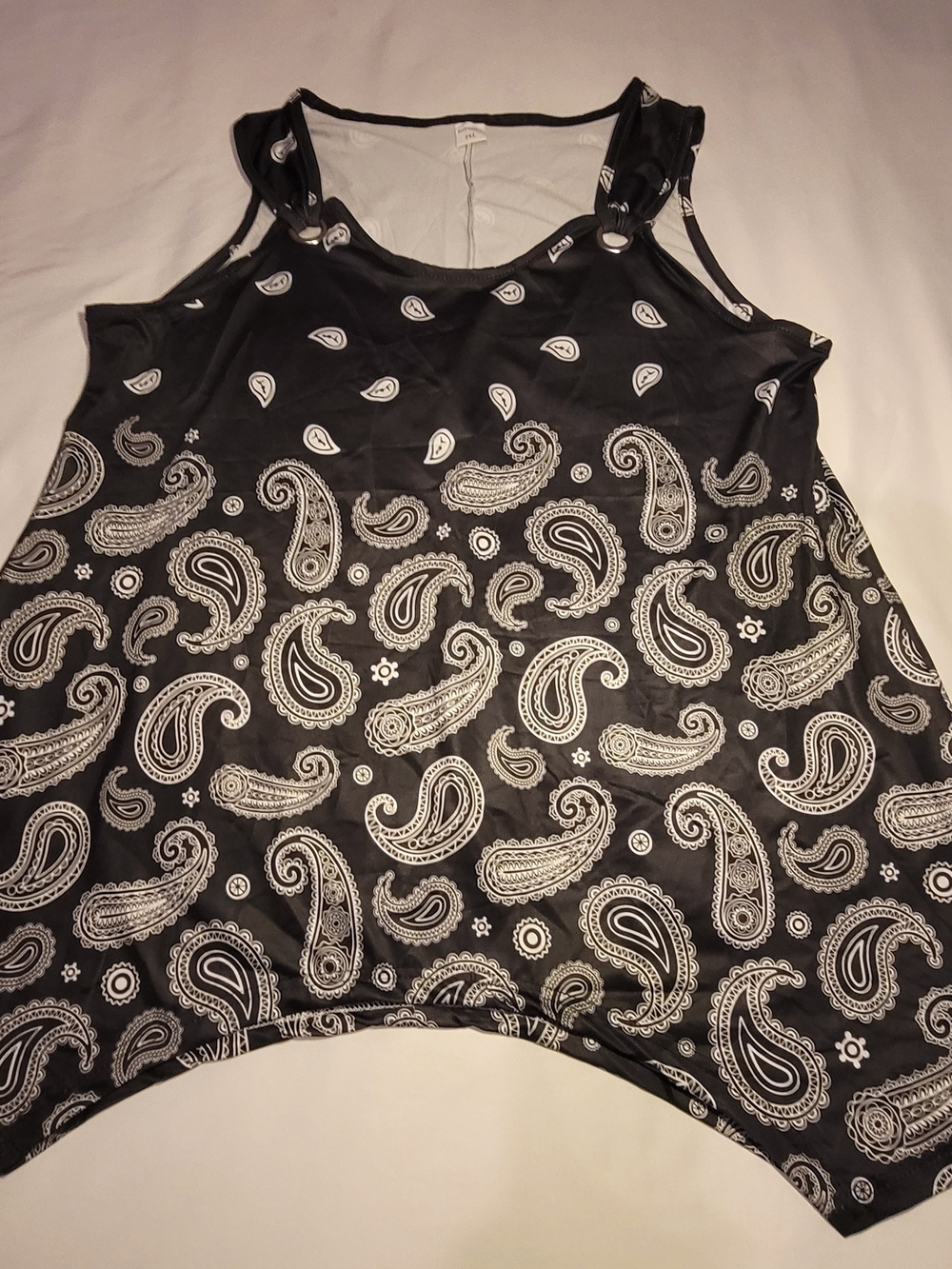 Black Paisley Print Kids One-Piece Romper
